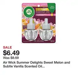 Office Depot Air Wick Summer Delights Sweet Melon and Subtle Vanilla Scented Oil Warmer Refill, 0.67 oz, 2-Pack offer