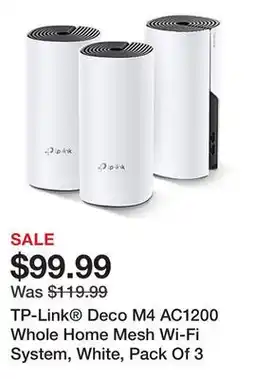 Office Depot TP-Link Deco M4 AC1200 Whole Home Mesh Wi-Fi System, White, Pack Of 3 offer