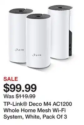 Office Depot TP-Link Deco M4 AC1200 Whole Home Mesh Wi-Fi System, White, Pack Of 3 offer
