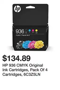 Office Depot HP 936 CMYK Original Ink Cartridges, Pack Of 4 Cartridges, 6C3Z5LN offer