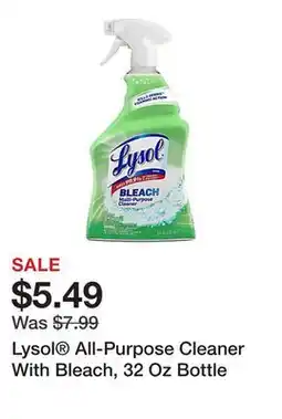 Office Depot Lysol All-Purpose Cleaner With Bleach, 32 Oz Bottle offer