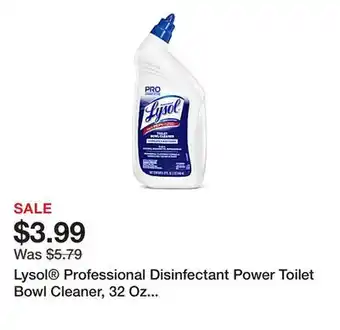Office Depot Lysol Professional Disinfectant Power Toilet Bowl Cleaner, 32 Oz Bottle offer