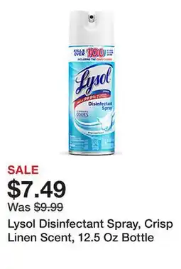 Office Depot Lysol Disinfectant Spray, Crisp Linen Scent, 12.5 Oz Bottle offer