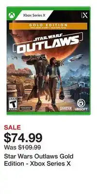 Game Stop Star Wars Outlaws Gold Edition - Xbox Series X offer
