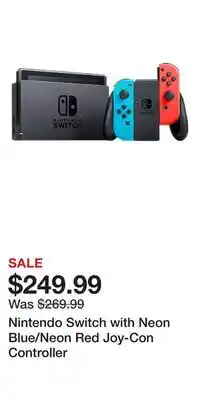 Game Stop Nintendo Switch with Neon Blue/Neon Red Joy-Con Controller offer