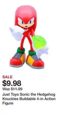 Game Stop Just Toys Sonic the Hedgehog Knuckles Buildable 4-in Action Figure offer