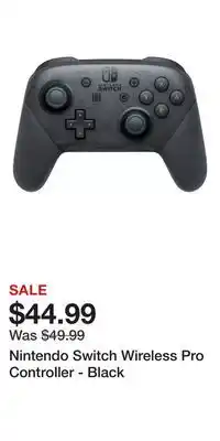 Game Stop Nintendo Switch Wireless Pro Controller - Black offer