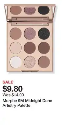 Ulta Beauty Morphe 9M Midnight Dune Artistry Palette offer