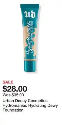 Ulta Beauty Urban Decay Cosmetics Hydromaniac Hydrating Dewy Foundation offer
