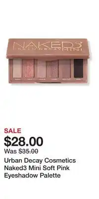 Ulta Beauty Urban Decay Cosmetics Naked3 Mini Soft Pink Eyeshadow Palette offer