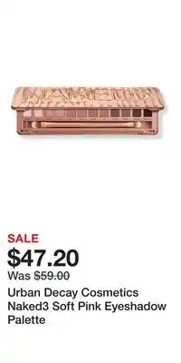 Ulta Beauty Urban Decay Cosmetics Naked3 Soft Pink Eyeshadow Palette offer