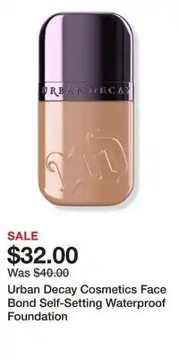 Ulta Beauty Urban Decay Cosmetics Face Bond Self-Setting Waterproof Foundation offer