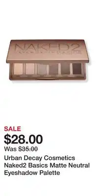 Ulta Beauty Urban Decay Cosmetics Naked2 Basics Matte Neutral Eyeshadow Palette offer