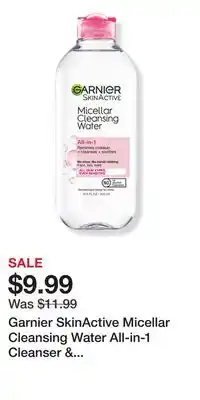 Ulta Beauty Garnier SkinActive Micellar Cleansing Water All-in-1 Cleanser & Makeup Remover offer