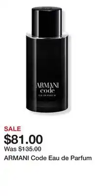 Ulta Beauty ARMANI Code Eau de Parfum offer