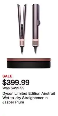 Ulta Beauty Dyson Limited Edition Airstrait Wet-to-dry Straightener in Jasper Plum offer