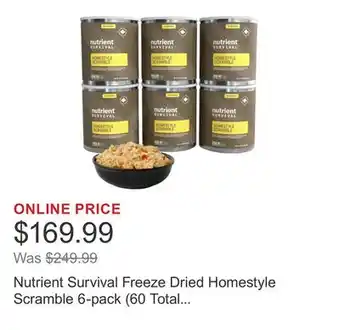 Costco Nutrient Survival Freeze Dried Homestyle Scramble 6-pack (60 Total Servings) offer