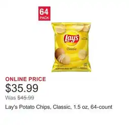 Costco Lay's Potato Chips, Classic, 1.5 oz, 64-count offer