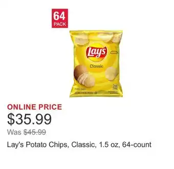 Costco Lay's Potato Chips, Classic, 1.5 oz, 64-count offer