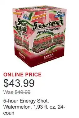 Costco 5-hour Energy Shot, Watermelon, 1.93 fl. oz, 24-coun offer