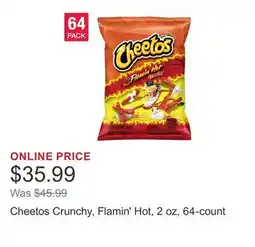 Costco Cheetos Crunchy, Flamin' Hot, 2 oz, 64-count offer