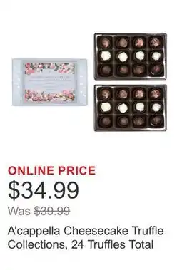 Costco A'cappella Cheesecake Truffle Collections, 24 Truffles Total offer