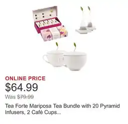 Costco Tea Forte Mariposa Tea Bundle with 20 Pyramid Infusers, 2 Café Cups and 2 Tea Trays offer
