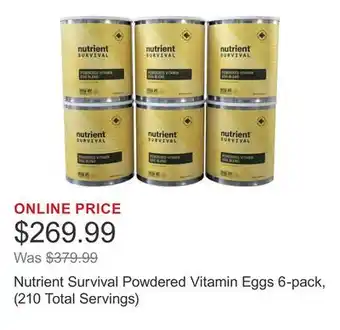 Costco Nutrient Survival Powdered Vitamin Eggs 6-pack, (210 Total Servings) offer
