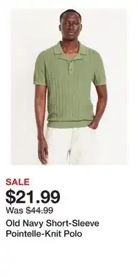 Old Navy Old Navy Short-Sleeve Pointelle-Knit Polo offer