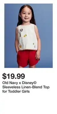 Old Navy Old Navy x Disney Sleeveless Linen-Blend Top for Toddler Girls offer