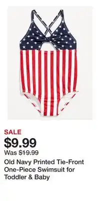 Old Navy Old Navy Printed Tie-Front One-Piece Swimsuit for Toddler & Baby offer