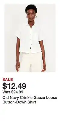 Old Navy Old Navy Crinkle Gauze Loose Button-Down Shirt offer