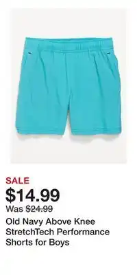 Old Navy Old Navy Above Knee StretchTech Performance Shorts for Boys offer