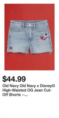 Old Navy Old Navy Old Navy x Disney High-Waisted OG Jean Cut-Off Shorts -- 3-inch inseam offer