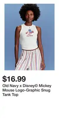 Old Navy Old Navy x Disney Mickey Mouse Logo-Graphic Snug Tank Top offer