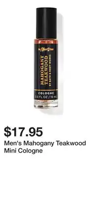 Bath & Body Works Men's Mahogany Teakwood Mini Cologne offer