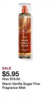 Bath & Body Works Warm Vanilla Sugar Fine Fragrance Mist offer