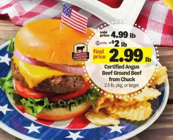Meijer Certified angus beef ground beef from chuck offer