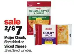 Meijer Meijer chunk, shredded or sliced cheese offer