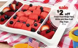 Meijer White and Blue Fruit Flag Trays offer