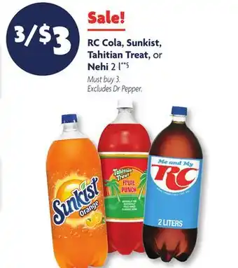 Family Dollar RC Cola, Sunkist, Tahitian Treat, or Nehi offer