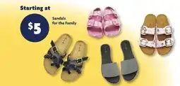 Family Dollar Sandals for the Family offer