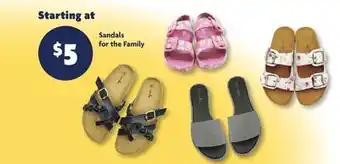 Family Dollar Sandals for the Family offer