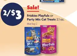 Family Dollar Friskies Playfuls or Party Mix Cat Treats offer