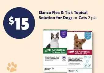 Family Dollar Elanco Flea & Tick Topical Solution for Dogs or Cats offer