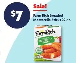 Family Dollar Farm Rich Breaded Mozzarella Sticks offer