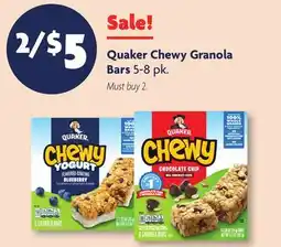 Family Dollar Quaker Chewy Granola Bars offer