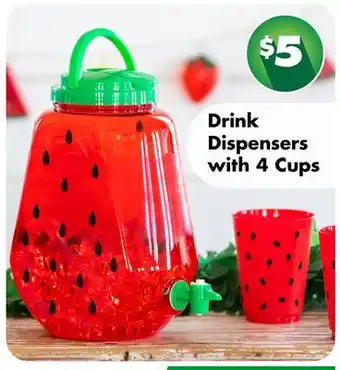 Dollar Tree Drink Dispensers with 4 Cups offer