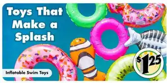 Dollar Tree Inflatable Swim Toys offer