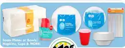 Dollar Tree Foam Plates or Bowls, Napkins, Cups & MORE offer